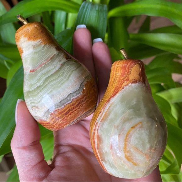 Vintage Other - Vintage Marble Agate Pears MCM Mid Century Paperweights